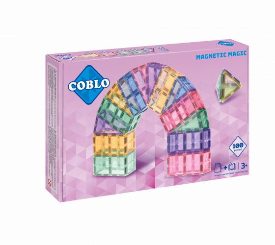 COBLO - Magnetická stavebnica 100 dielov - Pastel