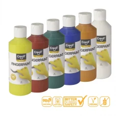 Creall | Prstove farby | 6 x 250 ml | mix farieb