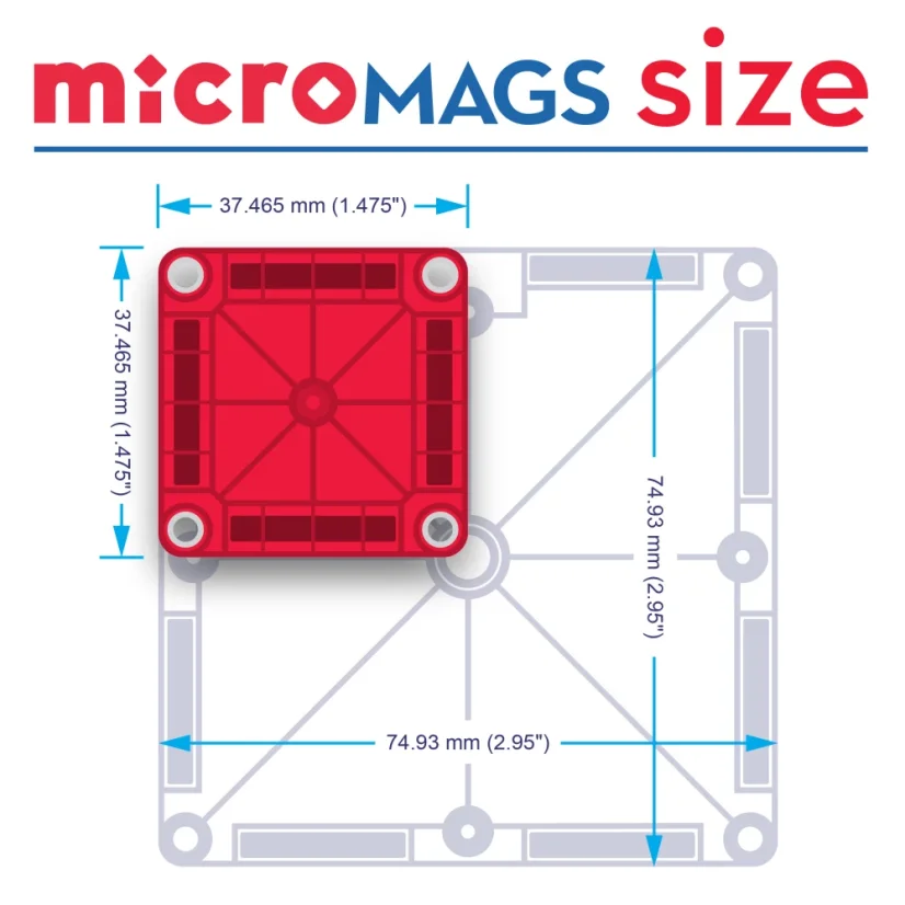 Magna Tiles | Magnetická stavebnica microMAGS | Cestovná sada 26 dielov