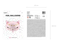 PARTYDECO | Nafukovací fóliový balón | Mačka, 48x39cm, mix