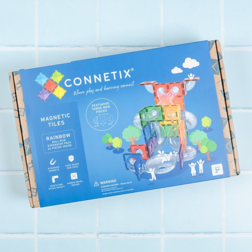Connetix Tiles - rozšiřovací sada kuličková dráha 66 ks