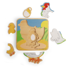 BIGJIGS | Puzzle životní cyklus | Kuře