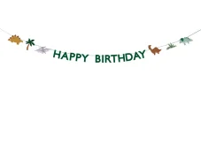 PARTYDECO | Baner Happy Birthday | Dino, 3 m, mix 1ks