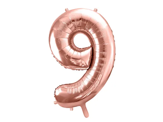 PARTYDECO balón narozeninové číslo 9 - Barva: zlatá