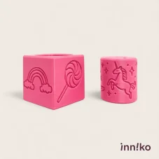 Inniko | Odtláčacia kocka s valčekom 2v1 | Jednorožci
