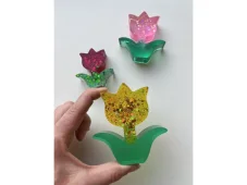 Krabičky pro dětičky | Tulipány z pryskyřice | 3 ks