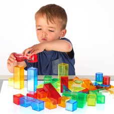 TickiT | Velká sada průsvitných barevných kostek a tvarů | 634 ks