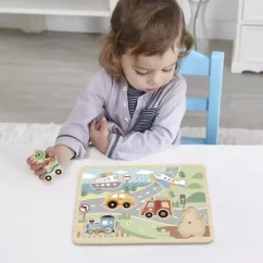 Tooky Toy - Puzzle se zvuky Dopravní prostředky Pastel