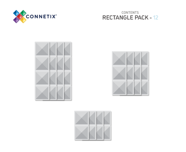 Connetix Tiles - Clear Pack - obdélníky 12 ks