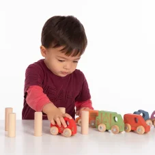 TickiT Farebné drevené autíčka - Záchranári - 3 ks