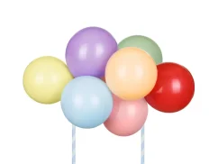 PARTYDECO Sada balónků na narozeninový dort, duhová, 29 cm