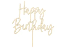 PARTYDECO | Zapichovacia dekorácia na tortu | HAPPY BIRTHDAY, 16.5cm