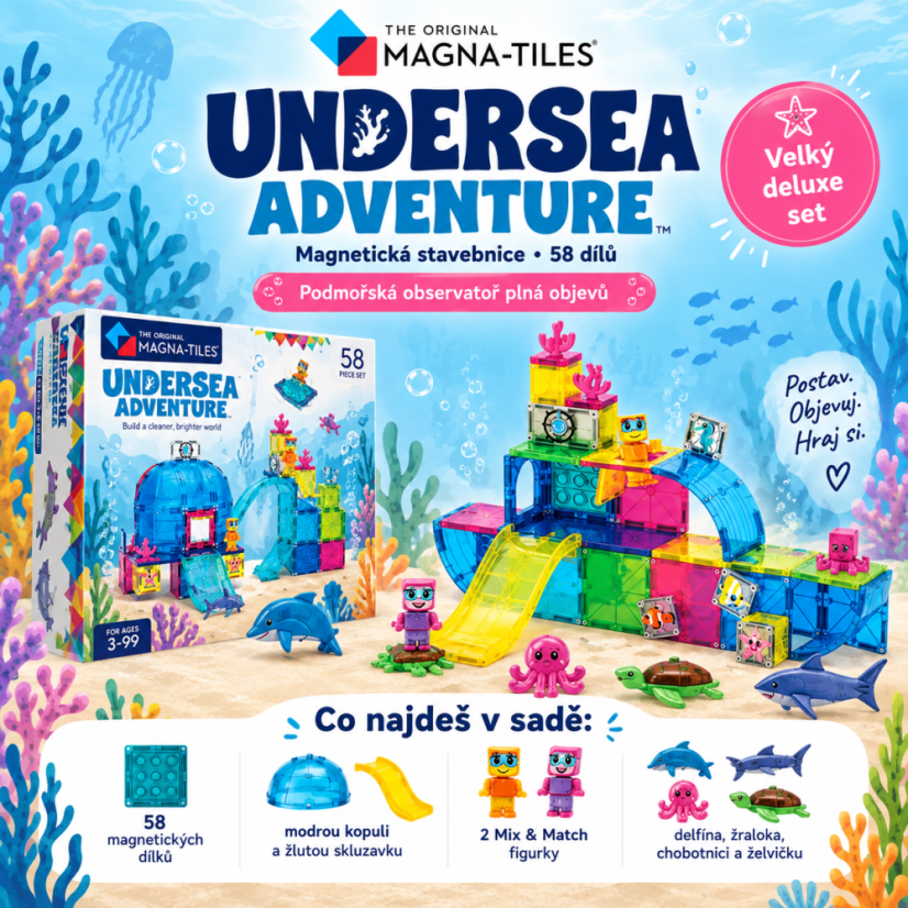 MAGNA-TILES  | Magnetická stavebnice Undersea Adventure | 58 dílů