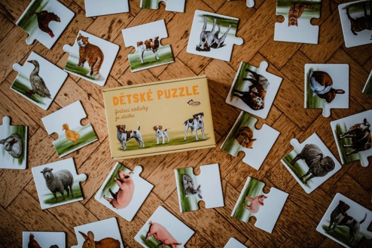 Detské puzzle Trio - Chytrá opička - Zvieratká zo statku