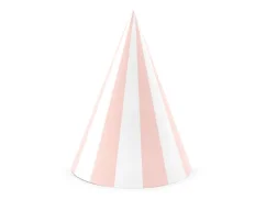 PARTYDECO Párty klobúčiky, svetlo ružové, 16 cm, mix 6ks