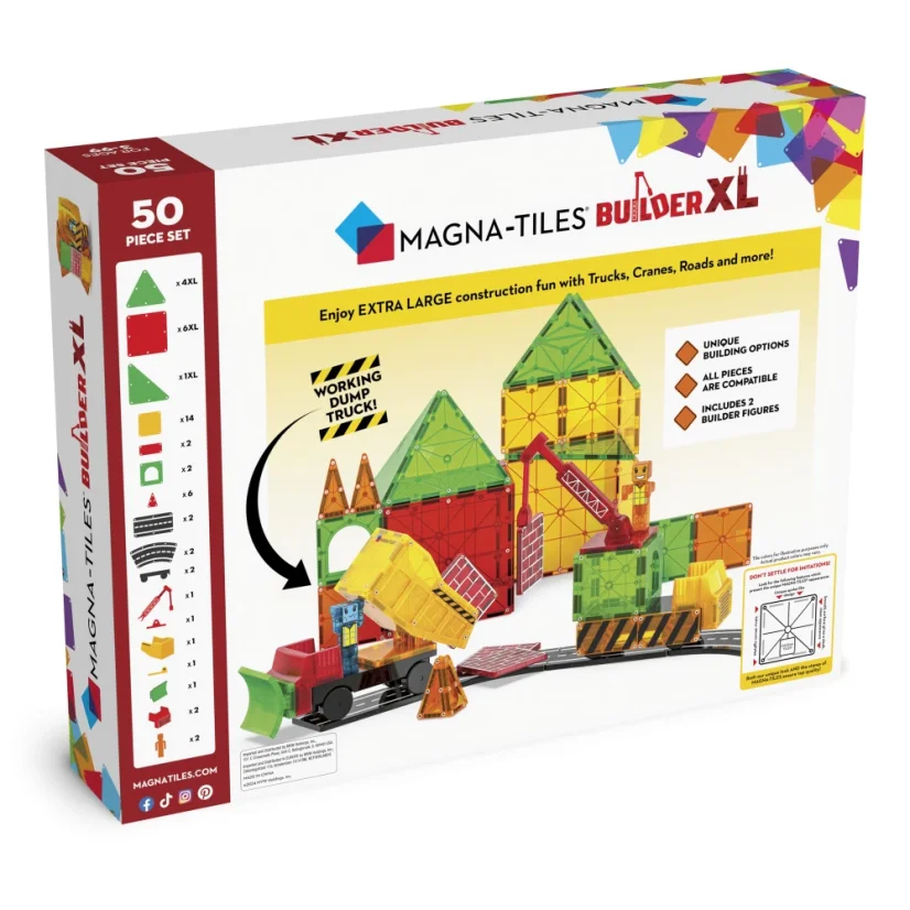 Magna Tiles | Magnetická stavebnice | Builder XL Trucks 50 dílů