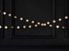PARTYDECO Girlanda hvězdy, zlatá 3,6 m