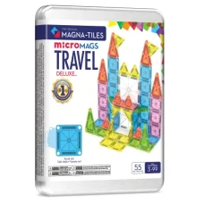 Magna Tiles | Magnetická stavebnica microMAGS | Cestovná sada DELUXE 55 dielov