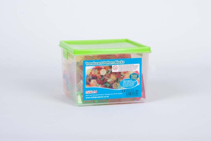 TickiT | Translucent Hollow Pattern Blocks | průsvitné geometrické tvary 180 ks