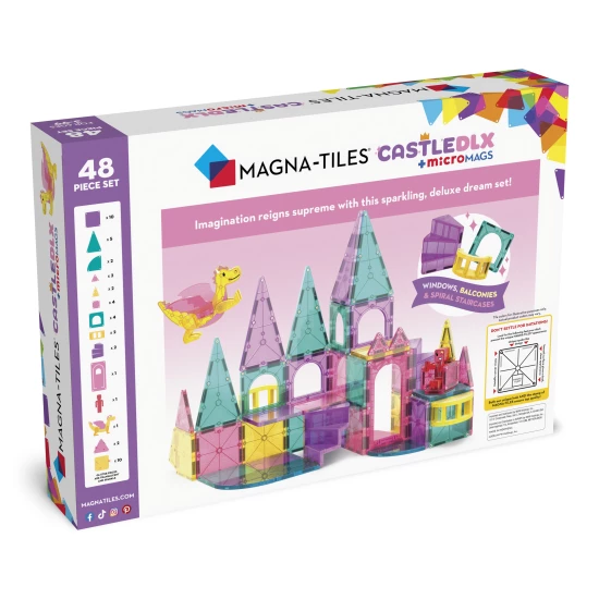 Magna Tiles | Magnetická stavebnice | Castle DLX 48 dílů