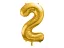 PARTYDECO balón narozeninové číslo 2 - Barva: zlatá