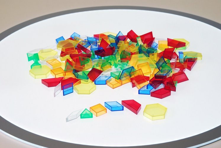 TickIt Translucent Hollow Pattern Blocks - průsvitné geometrické tvary 180 ks