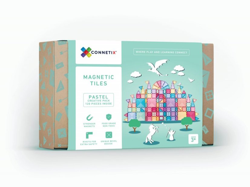 Connetix Tiles | 120 kusů | Pastelová
