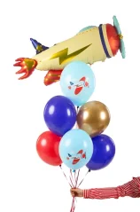 PARTYDECO Nafukovací balónky Letadla 30cm, mix 6ks