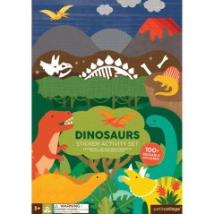 Petit Collage Samolepky na opakované použitie so scénou dinosaurov