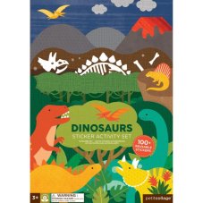 Petit Collage | Opätovne použiteľné samolepky so scénou | Dinosaurov