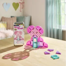 Magna Tiles | Magnetická stavebnice microMAGS | Heart to Heart | Cestovní sada 26 dílů