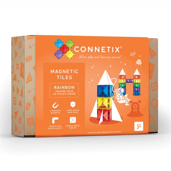Connetix Tiles - Čtverce 40 kusů