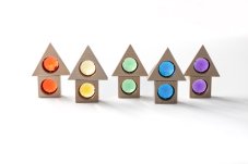 Súprava 5 štvorcov + 5 trojuholníkov kuk-kocky