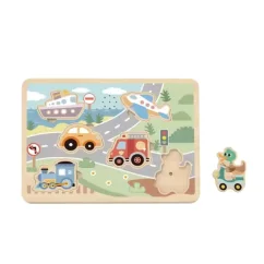 Tooky Toy - Puzzle se zvuky Dopravní prostředky Pastel