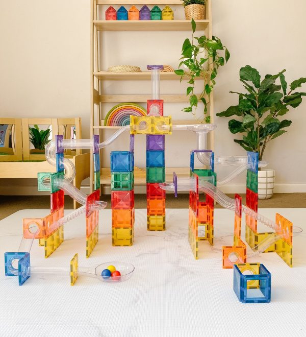 Connetix Tiles | kuličková dráha | 92 kusů Rainbow