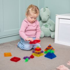 TickiT Průsvitné barevné pyramidy - 30 ks