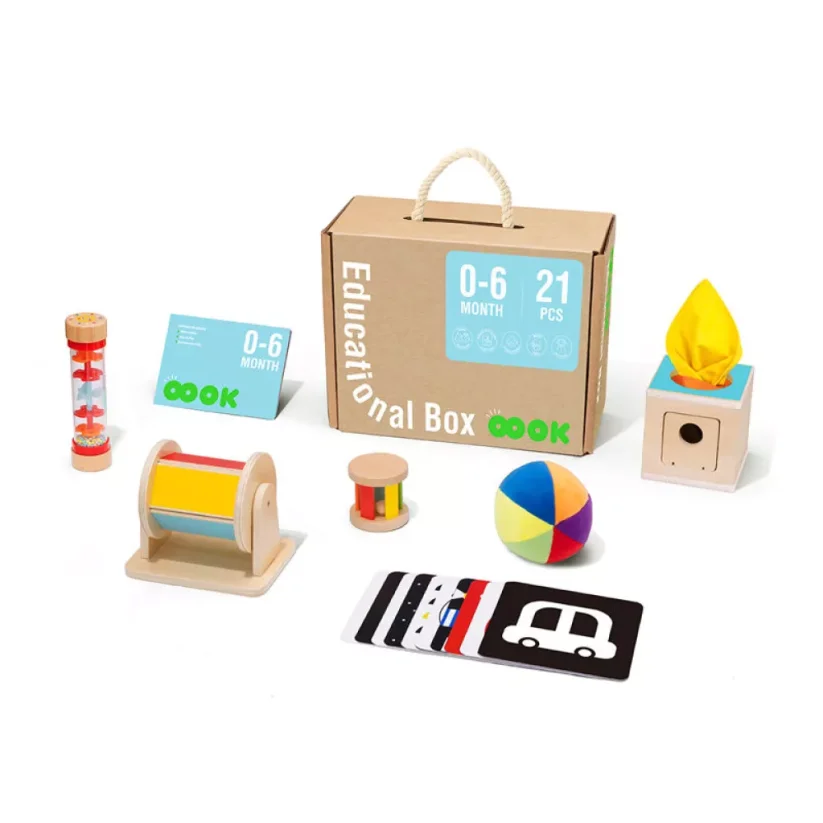 Tooky Toy 0- 6 měsíců Edukační box Baby 6 ks