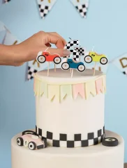 PARTYDECO Svíčky na narozeninový dort, závodní auta, 2-3 cm, mix 5ks