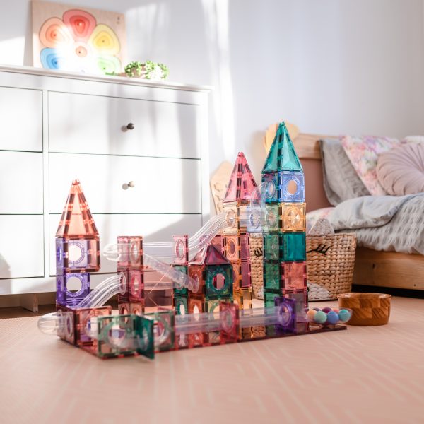 Connetix Tiles | kuličková dráha | 106 kusů PASTELOVÁ