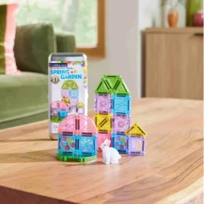 Magna Tiles | Magnetická stavebnice microMAGS | Spring Garden | Cestovní sada 24 dílů