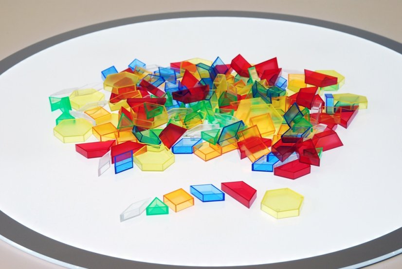 TickiT | Translucent Hollow Pattern Blocks | průsvitné geometrické tvary 180 ks