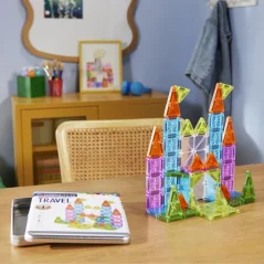 Magna Tiles - Magnetická stavebnice microMAGS Cestovní sada DELUXE 55 dílů