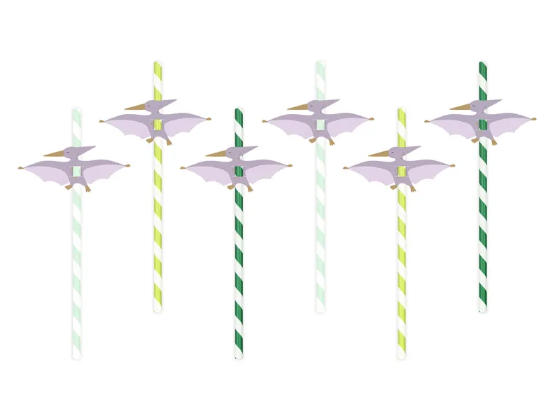 PARTYDECO | Párty brčka | Pterodactyl, 19.5 cm, mix 6ks