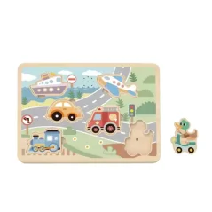 Tooky Toy - Puzzle so zvukmi Dopravné prostriedky Pastel