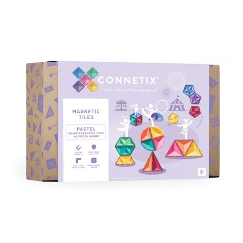 Connetix Tiles - Rozšírenie tvarov pastel 48 dielov