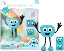 Glo Pals | Koupací figurka Blair | sada se dvěma smyslovými kostkami, které svítí ve vodě