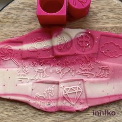 Inniko | Obtiskovací kostka s válečkem 2v1 | Jednorožci