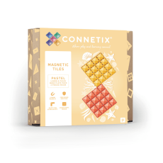 Connetix Tiles | 2 kusy | Lemon & Peach Pastel | základní deska