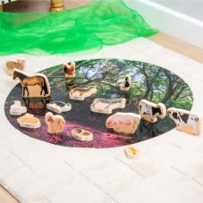 TickiT Dřevěné bloky - Domácí zvířata 15 ks