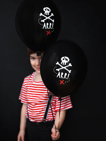 PARTYDECO Nafukovací balónky Piráti 30cm, mix 6ks
